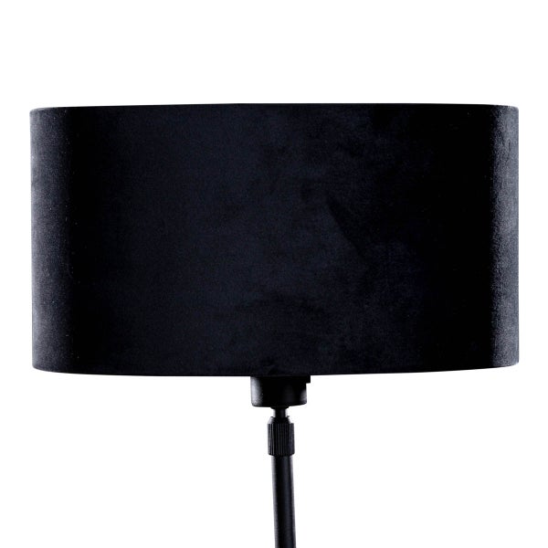 Tischleuchte Schwarz mit ovalem Samt-Schirm Schwarz 35cm - Parte