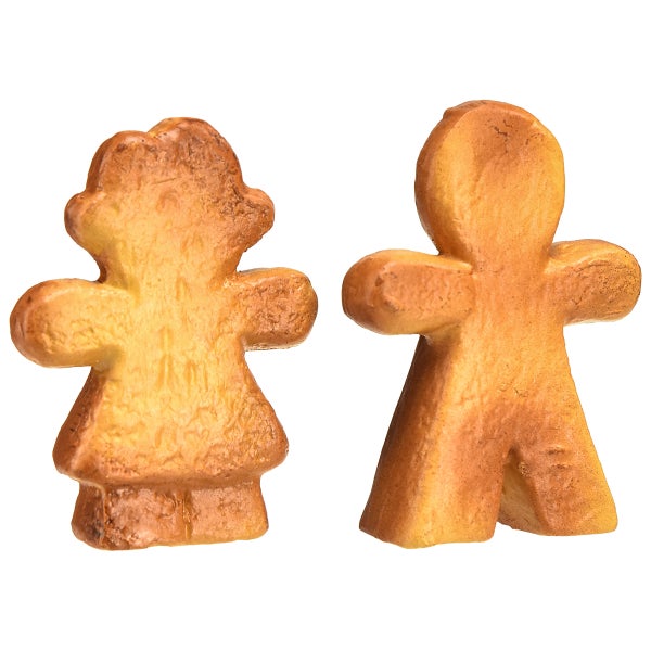Zwei Lebkuchenfiguren, ein Mädchen und ein Junge