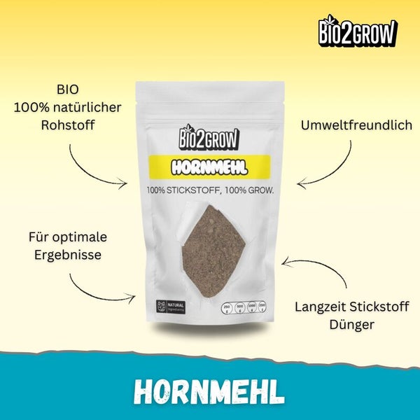 Bio2Grow Hornmehl Sack, ein natürlicher Stickstoffdünger für optimale Ergebnisse