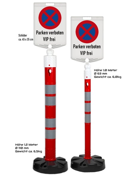 Hinweisschild Kunststoff Gewinde UvV-Flexipfosten, ECO Leitkegel, Kettenpfosten / Dreieck