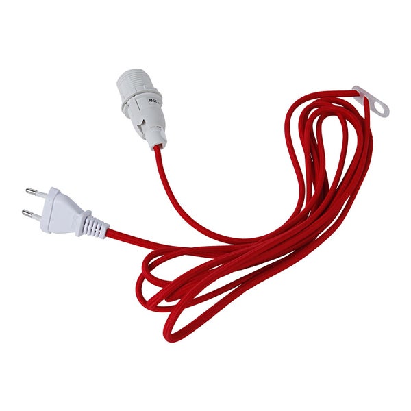 Pendelleuchte mit Fassung, Stecker und Textilkabel
