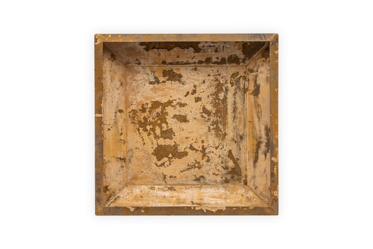 The Favilla Firesheet Feuerschale aus Cortenstahl – quadratische Feuerstelle im Industrie-Design (77x77x32 cm, 17 kg) – wetterfeste Gartenfeuerschale mit Rostpatina – sofort einsatzbereit