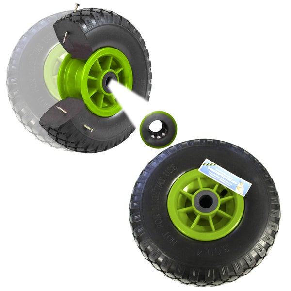 Schubkarrenrad mit Reifen aus Gummi und Felge aus Kunststoff