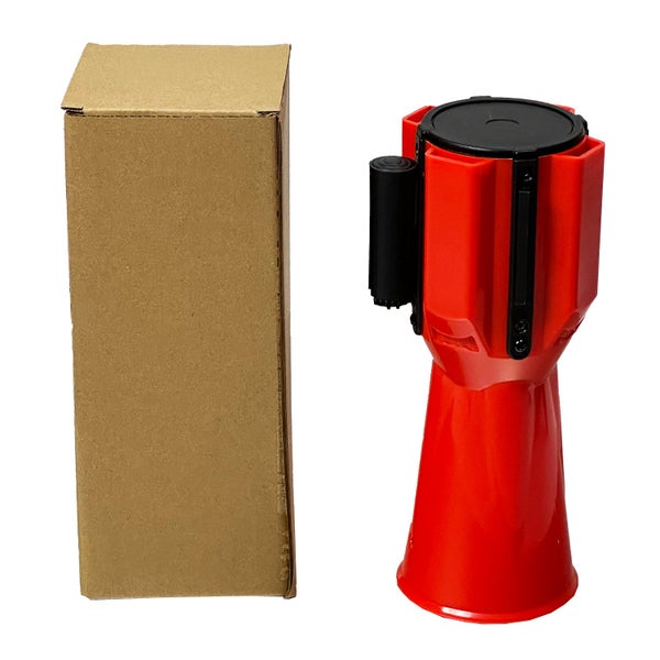 UvV-Conny Leitkegelaufsatz 5 m Absperrband / Absperrgurt für Pylonen / 5m Band rot/weiß