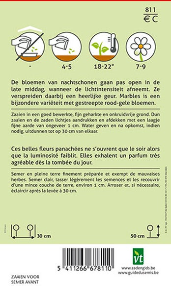Informationen zur Aussaat auf der Verpackung