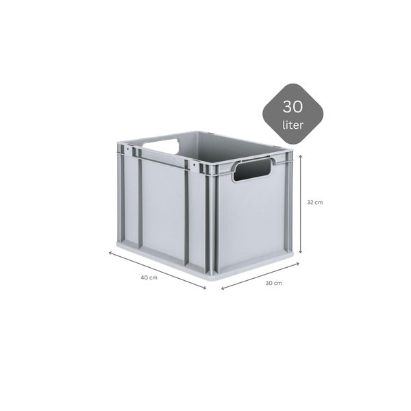 PROREGAL Spar Set 5x Eurobox Nextgen Economy Mit Auflagedeckel & 4x Schiebeschnappverschlüsse Rot Griffe Offen HxBxT 32 x 30 x 40 cm 30 Liter