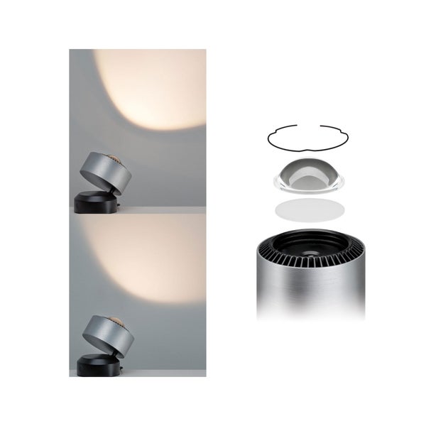 LED Tischleuchte Aldan 2700K 200lm 3,5W Schwarz, Alu gebürstet