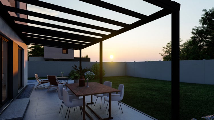 Terrassenüberdachung KD Alpha Anthrazit VSG in 400x300cm