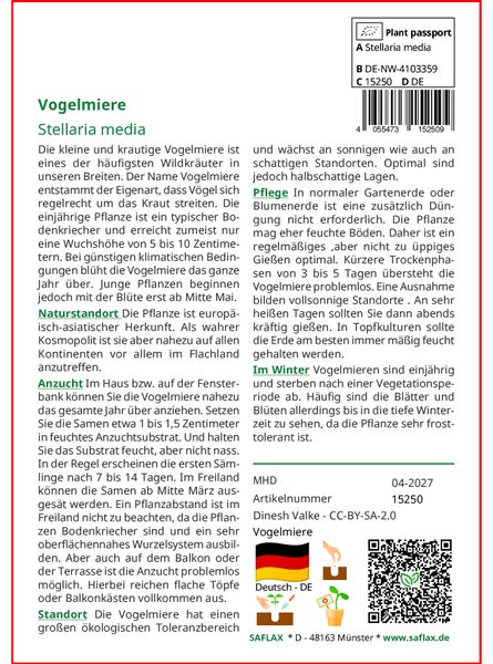 SAFLAX  - Vogelmiere - Stellaria media - 1000 Samen