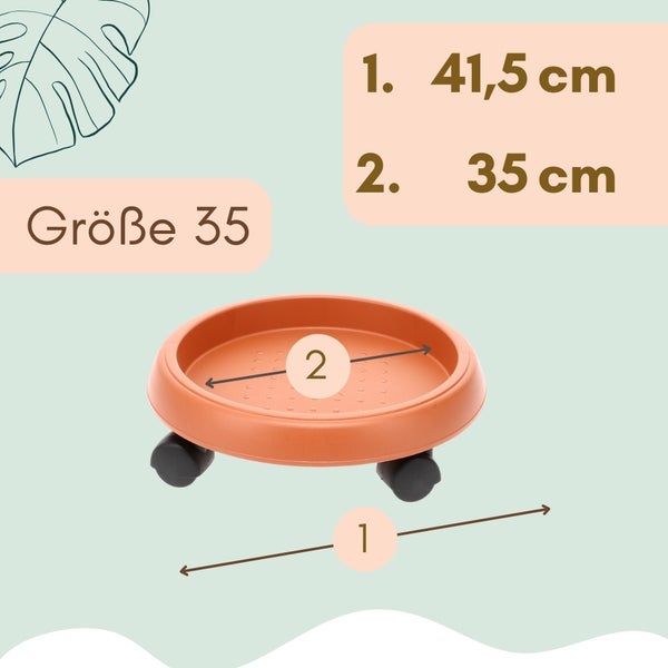 Pflanzenroller mit den Massangaben 41,5 cm und 35 cm