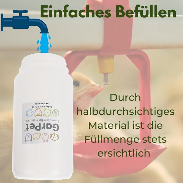 Hühnertränke Geflügeltränke automatisch Hühner Küken Tauben Tränke Wassertränke Wasserspender Stülptränke 1 L