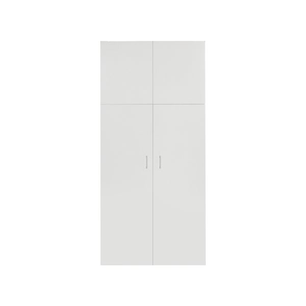 ML-Design Mehrzweckschrank mit 2 Türen und 8 Fächern, Holz, Weiß, 80x182,4x37 cm, hoch, modern, Allzweckschrank Putzschrank Staubsaugerschrank Besenschrank Haushaltsschrank Badezimmerschrank Universal