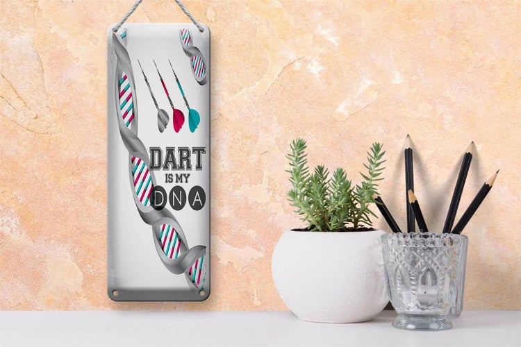 Blechschild Spruch Sportart Dart is my DNA 10x27cm