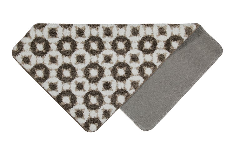 Badteppich Weiß Beige Braun J&J WECONhome Basics 55x65 cm