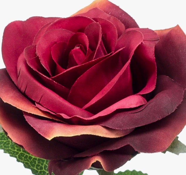 Rote künstliche Rose aus Textilgewebe zur Dekoration