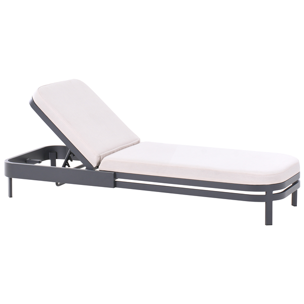 Sonnenliege mit Kissen NETTUNO Metall Hellbeige