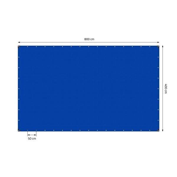 ECD Germany Premium Abdeckplane Gewebeplane mit Ösen, 4x8m 32m², 650g/m², Blau, PVC, Wasserdicht, Reißfest, 10 Haken, LKW-Plane Bootsplane Gartenplane Holzplane, Schutzplane für Gartenmöbel Pool Auto