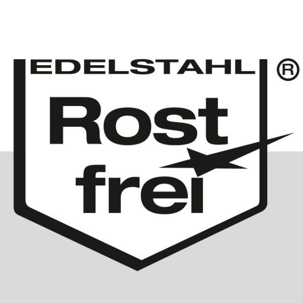 Symbol für rostfreien Edelstahl als Qualitätssiegel