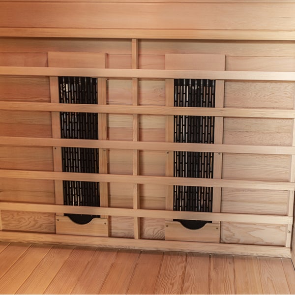 Dewello® Infrarotkabine Infrarotsauna HAMLIN 130cm x 105cm inkl. 5 Keramikstrahler, Karbon Karbonstrahler, Farblicht