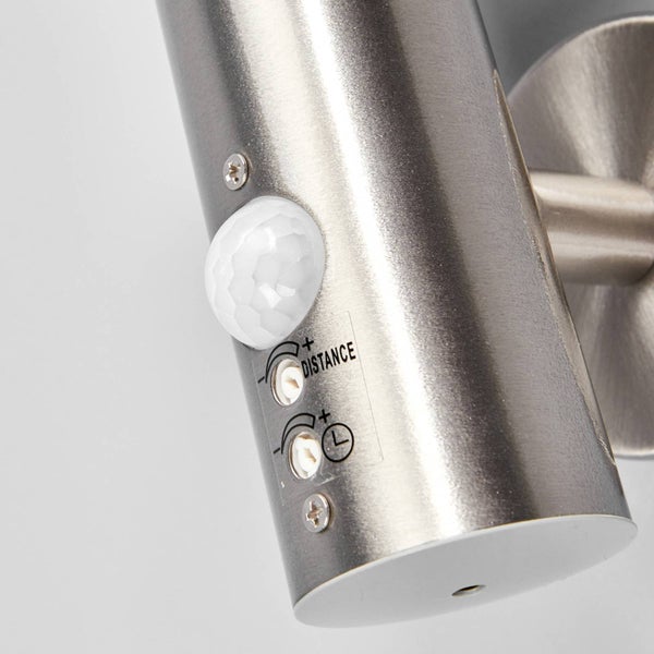 Lindby Edelstahl LED Wandlampe aussen mit Bewegungsmelder, Wandleuchte außen Außenleuchte IP44 Außenlampe Außenwandleuchte Garten Gartenlampe