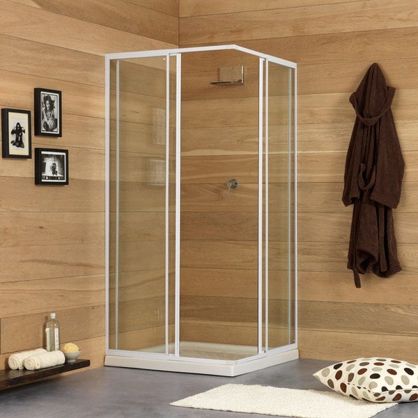 Eckdusche  80-90 cm, weißes Aluminiumprofil | Erice