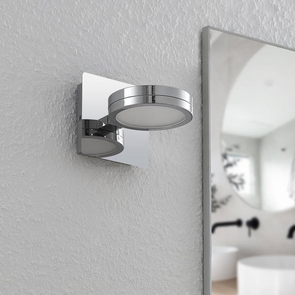 Lindby Wandleuchte, Wandlampe Bad Skrolla (spritzwassergeschützt (Modern) in Chrom aus Metall (1 flammig GX53 ) - Wandleuchten Spiegelleuchte Badezimmer Wandbeleuchtung Badezimmerleuchte