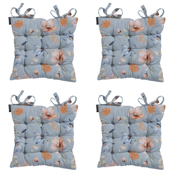Sitzkissen Toskana Florina blau - Ca. 46x46 cm - 4er-Set