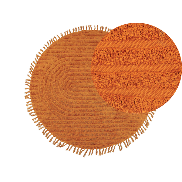 Teppich HALFETI Orange ø 140 cm Baumwolle