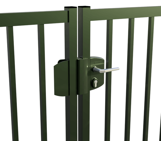 Tor mit Schloss und Griff