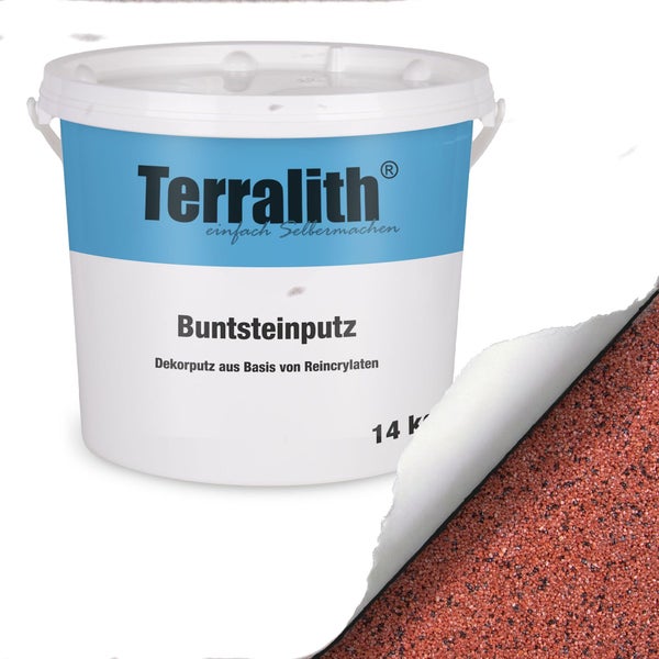 Terralith Buntsteinputz Eimer mit Dekorputz auf Reinacrylatbasis