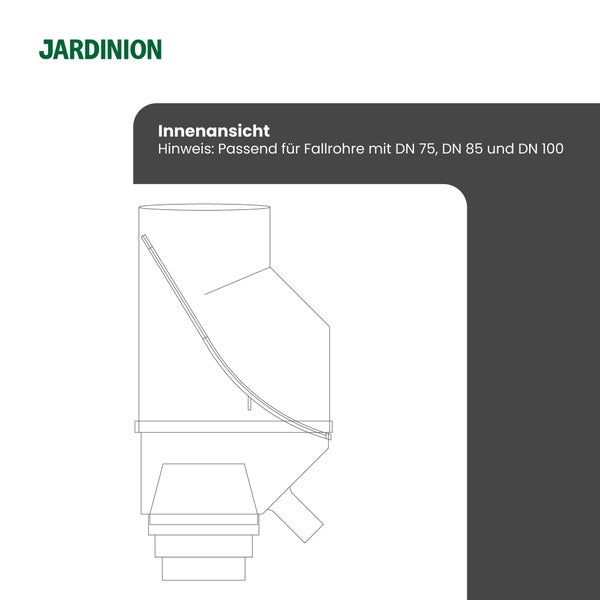 Innenansicht eines Regenwasserfilters passend für Fallrohre mit DN 75, DN 85 und DN 100