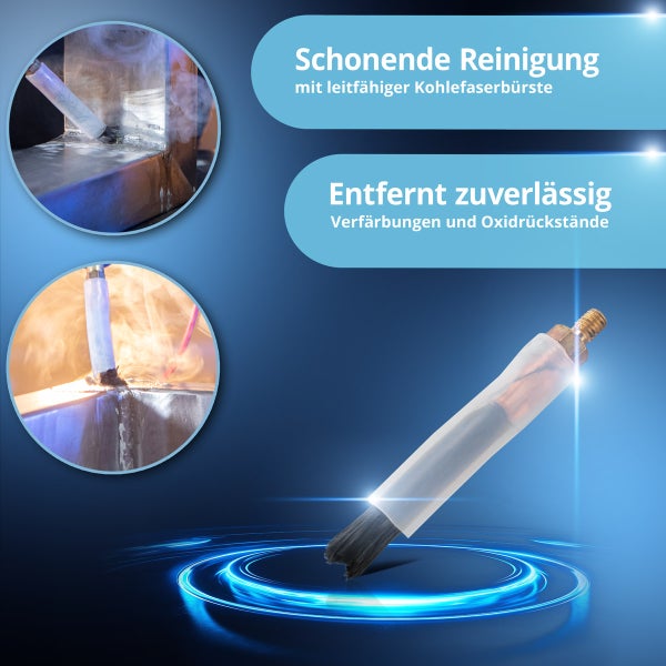 Kohlefaserbürste für die Reinigung von Oberflächen und zur Entfernung von Verfärbungen