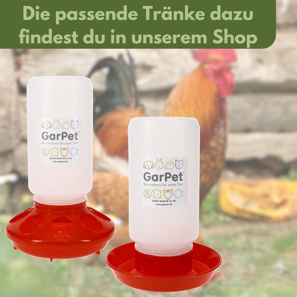 Zwei Geflügeltränken von GarPet im Aussenbereich