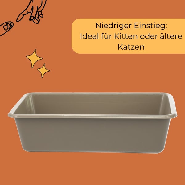 Katzentoilette mit niedrigem Einstieg für Kitten oder ältere Katzen