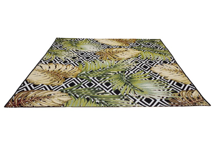 Gewebter Outdoorteppich Aurora Schwarz 120x180 cm