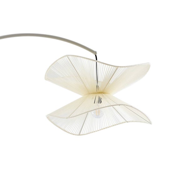 Lindby (Bogenleuchte) Valdorin (spritzwassergeschützt (Modern) in Creme aus Textil (1 flammig, E27)