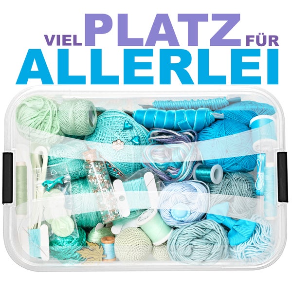 BigDean 6 Stück Aufbewahrungsbox mit Deckel 7 L flach und Transparent – Aufbewahrungsbox stapelbar & Made in Europe