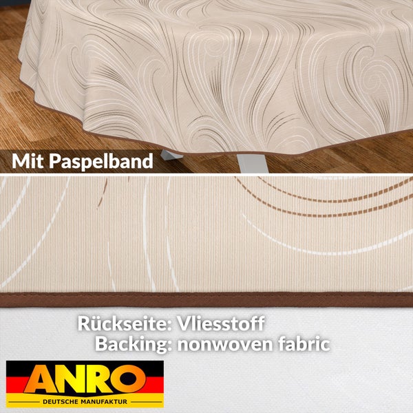 Tischdecke mit Paspelband und Vliesstoffrückseite