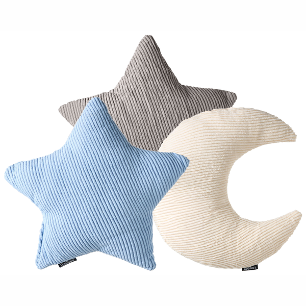 Dekokissen in Stern- und Mondform aus Cord