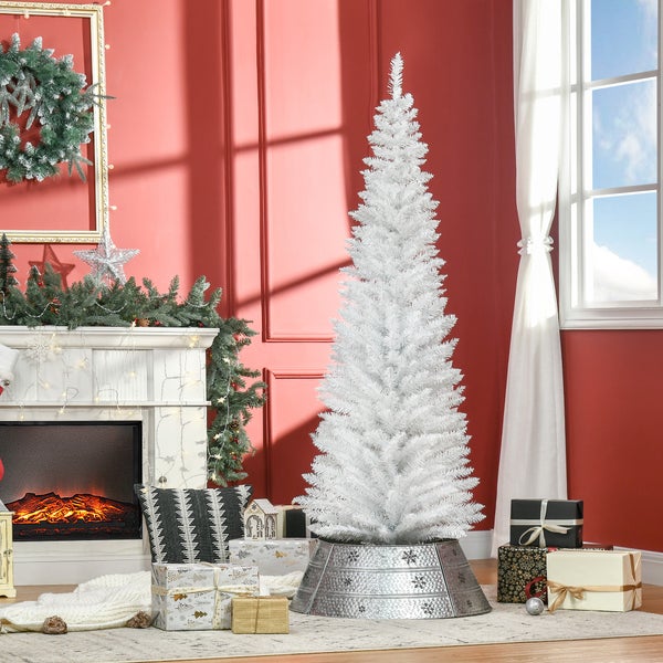 HOMCOM Weihnachtsbaum, Ø55 x 180 cm, PVC, Weiß