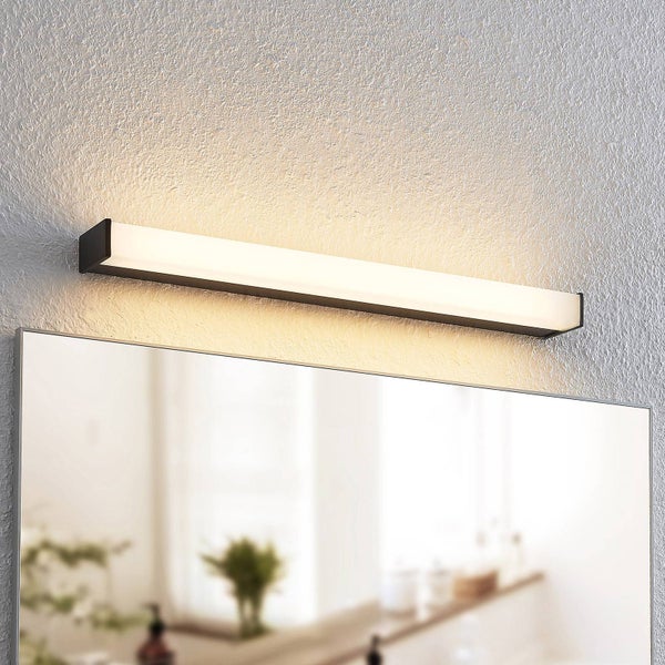 Lindby LED Wandleuchte, Wandlampe Bad Ulisan (spritzwassergeschützt (Modern) in Schwarz aus Aluminium (1 flammig ) - Wandleuchten Spiegelleuchte Badezimmer Wandbeleuchtung Badezimmerleuchte