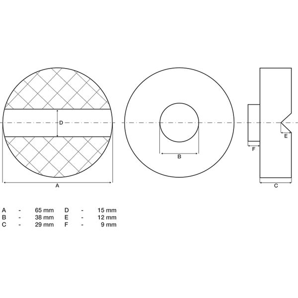 Technische Zeichnung einer Unterlegscheibe mit Maßangaben