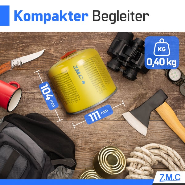 Z.M.C 3X Gaskartuschen 300g, Propan/Butan Gas 600ml, Gaskartusche EN417 Eurogewinde Anschluss, Schraubkartusche für Gaskocher, Gasbrenner, Unkrautbrenner, Universal Druckgasdose mit Schraubventil