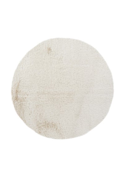 Hochflor Teppich Kassian Weiß Uni Ø 100 cm