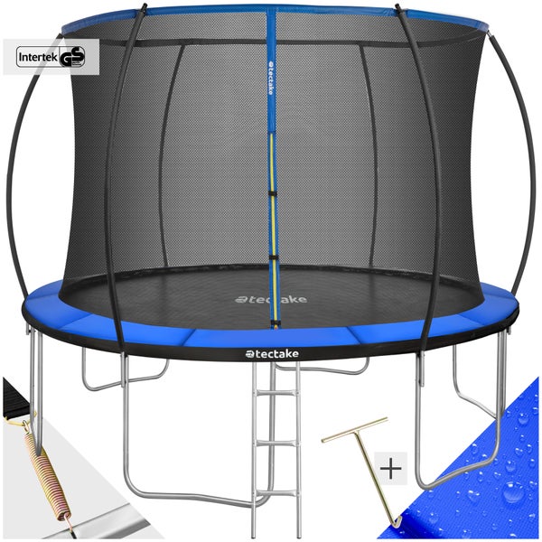 Trampolin tectake Jumpy Ø 366 cm, GS-zertifiziert inklusive Einstiegsleiter