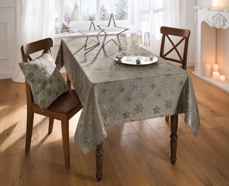 FRANK FLECHTWAREN | Tafeldecke Shiny Christmas, VISKOSE, POLYESTER, METALLIC-GARN,  140 x 240 cm