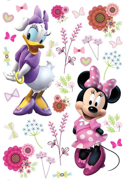 Disney Wandtattoo Minnie Maus & Daisy Duck Rosa, Lila und Weiß - 65 x 42.5 cm - 600119