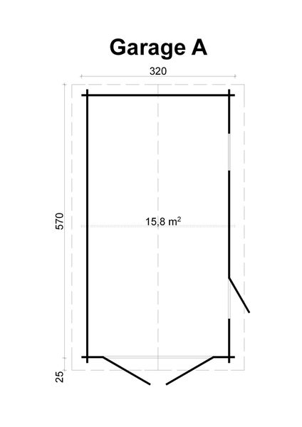 Alpholz Holzgarage A-40 TE Garage aus Holz, Unterstellplatz mit 40 mm Wandstärke Fertiggarage, Naturbelassen 3,2x5,7m