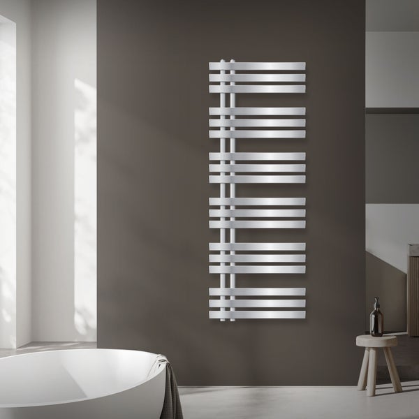 ECD Germany Iron EM Design Badheizkörper Elektrisch mit Heizstab 900 W - 500 x 1400 mm - Chrom - Designheizkörper Paneelheizkörper Heizkörper Handtuchwärmer Handtuchtrockner