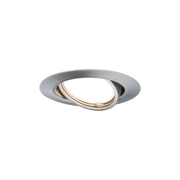 LED Einbauleuchte Base Basisset schwenkbar rund 90mm 20° GU10 3x5W 3x350lm 230V 3000K Eisen gebürstet